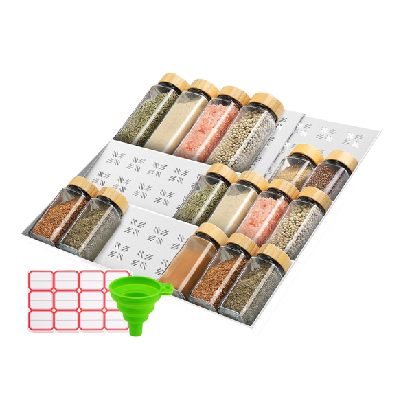 3-Tier Expandable Spice Drawer Organizer