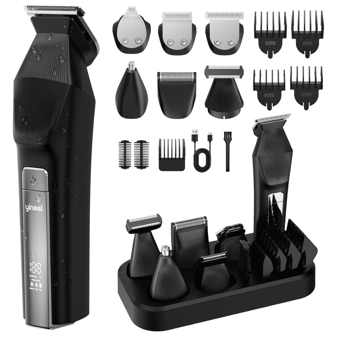 Men's Professional All-In-One Waterproof Cordless Beard Trimmer Kit