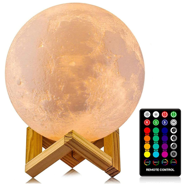 4.8" Logrotate 16 Colors LED Moon Light Night Lamp W/ Stand & Remote
