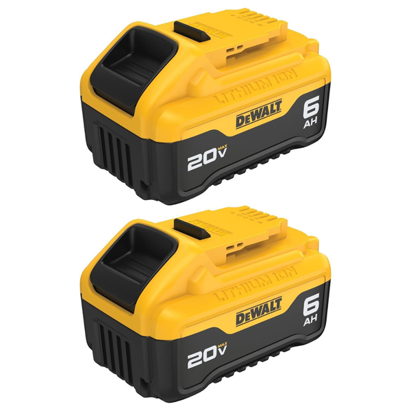 2-Pack Dewalt 20V MAX Premium 6.0Ah Battery Pack (DCB206-2)