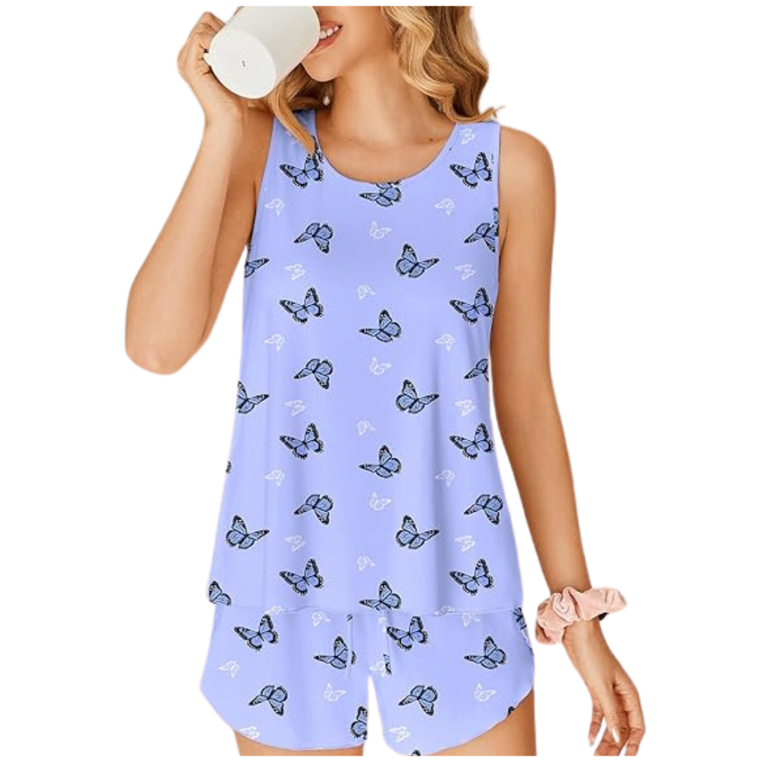 Ekouaer Women's Soft Comfy Tank Tops & Split Shorts Pajama Sets (Various)