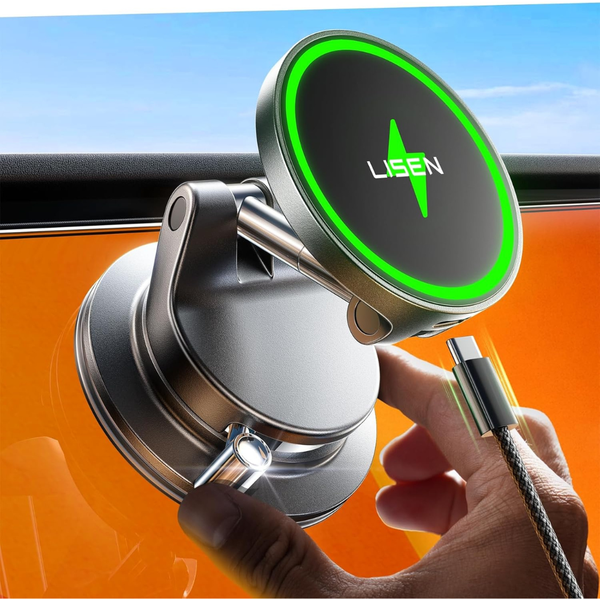 Lisen 15W Magsafe Wireless Car Mount Charger With Suction Cup