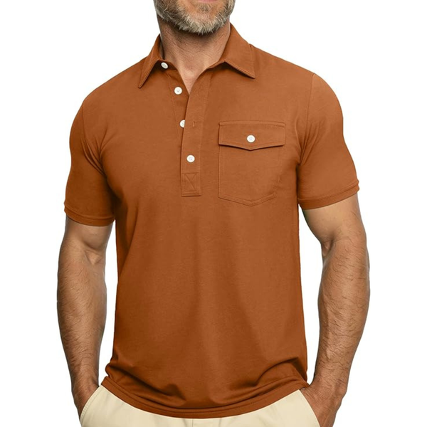 Men's Short Sleeve Quick Dry Summer Polo Shirt W/ Placket (Various)