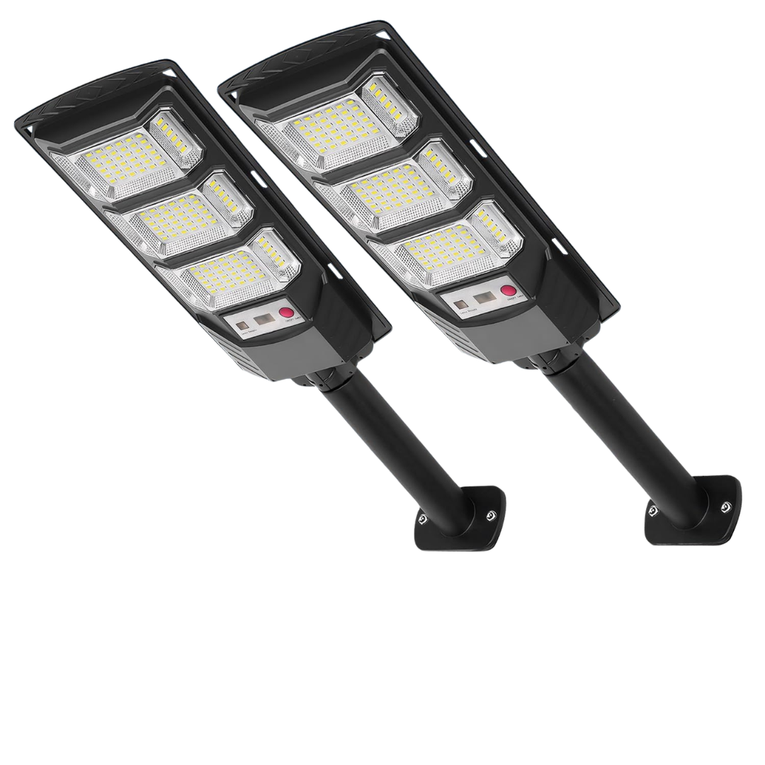 2-Pack 6500K Motion Sensor Solar Street Lights (144-Beads)