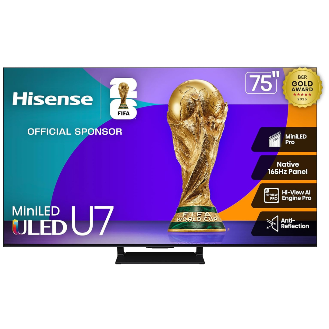 75" Hisense U7 Series 4K Ultra HDR Smart Mini-LED ULED Google TV