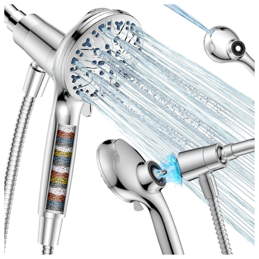 DAKINGS High Pressure Filtered Shower Head With Handheld