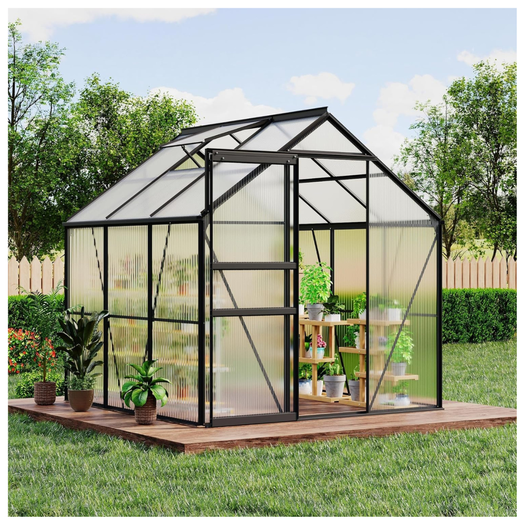 6Ft x 6Ft Walk-in Aluminum Frame Polycarbonate Greenhouse