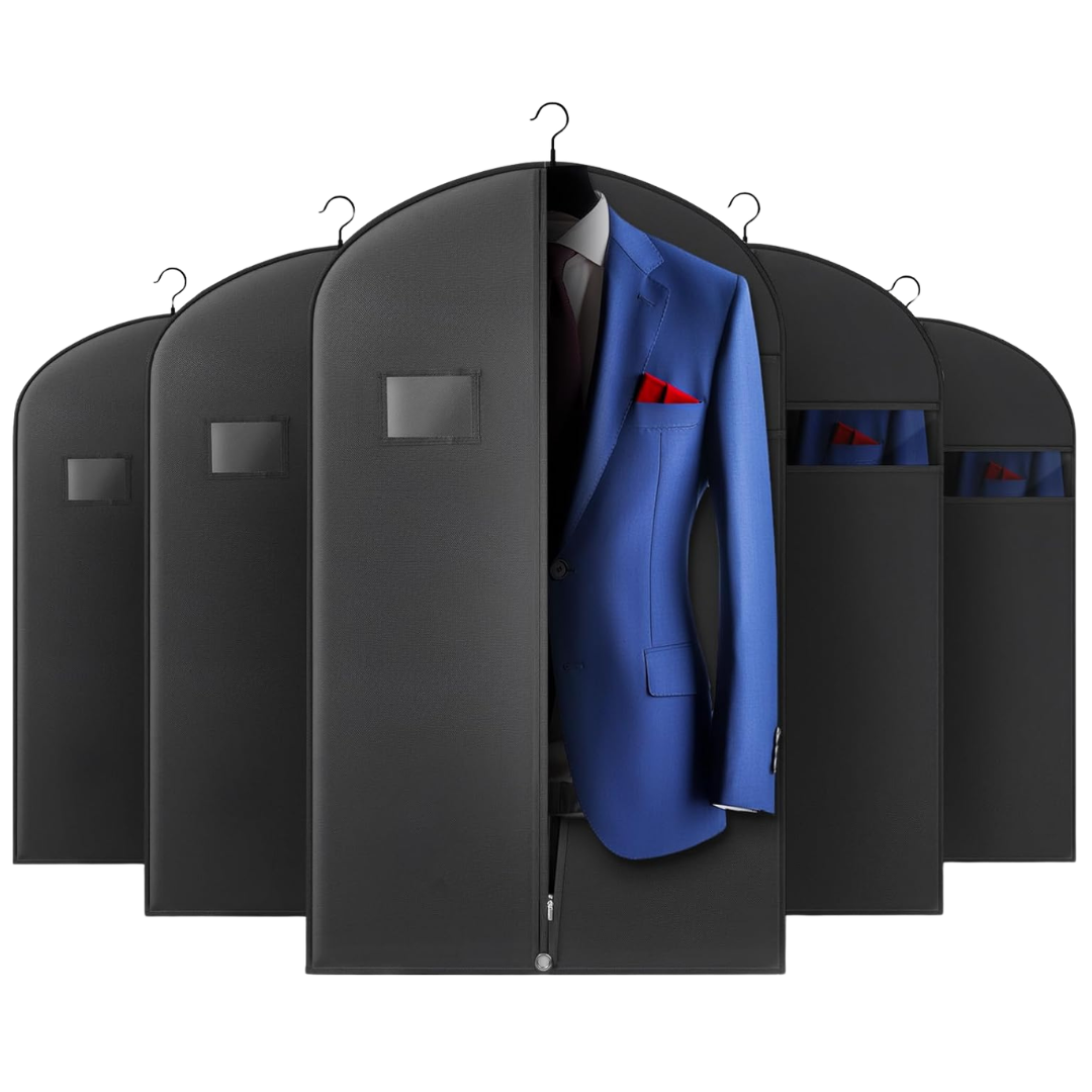 5-Pack Hleelomi 40" Suit Garment Bags With Zipper Window
