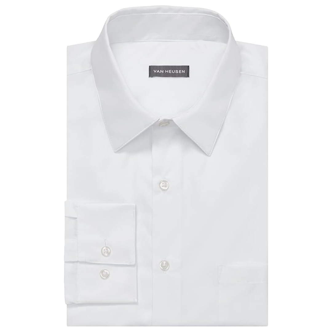 Van Heusen Men's Regular Fit Poplin Solid Dress Shirt