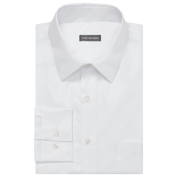 Van Heusen Men's Regular Fit Poplin Solid Dress Shirt