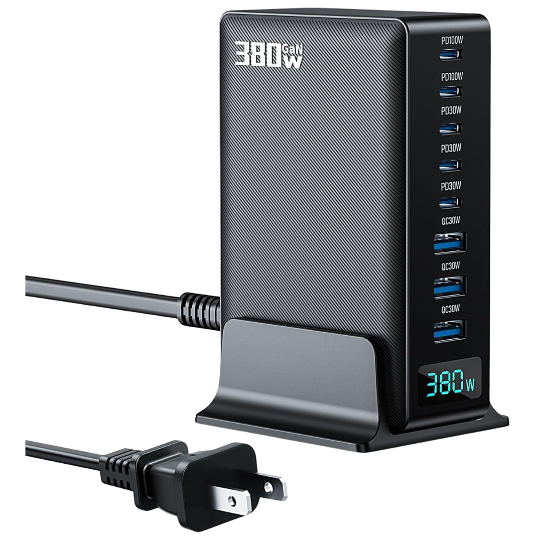 Opprui 380w 8-Port GaN Fast USB C Charger Block