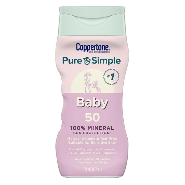 6-Oz Coppertone Pure And Simple Baby SPF 50 Sunscreen Lotion