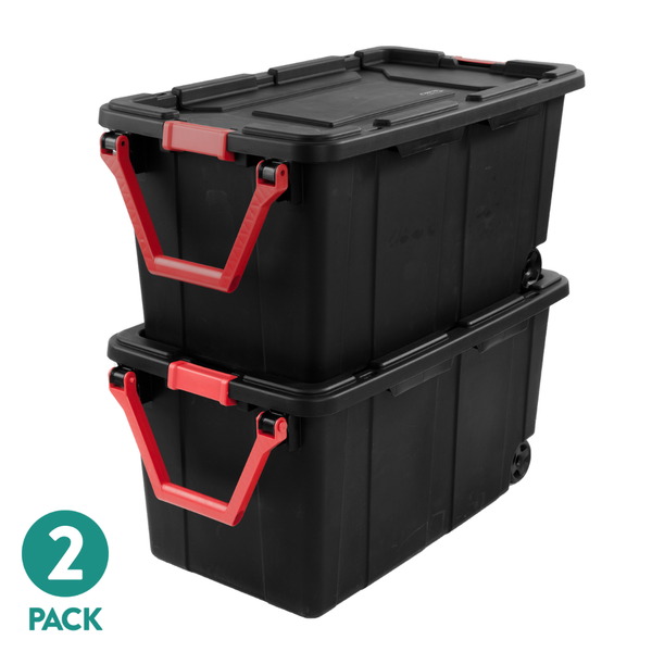 2-Pack 40-Gallon Sterilite Wheeled Industrial Totes (Various)