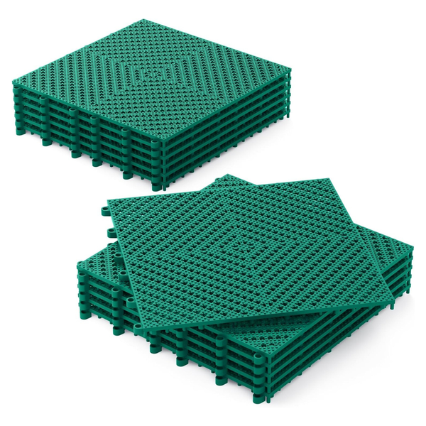 12-Piece Jocoevol 12" x 12" Self-Drainage Interlocking Floor Tiles