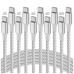 5-Pack USB-C To USB-C Nylon Braided Cables
