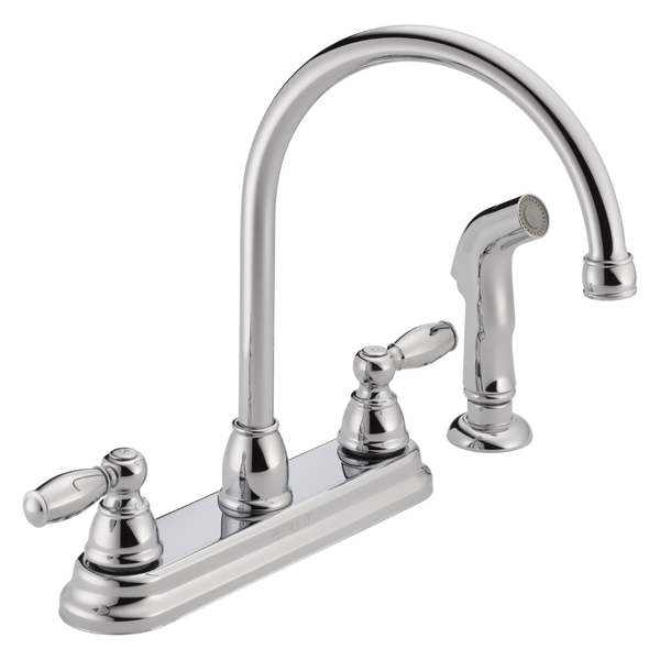 Peerless Claymore 2-Handle Kitchen Sink Faucet With Side Sprayer