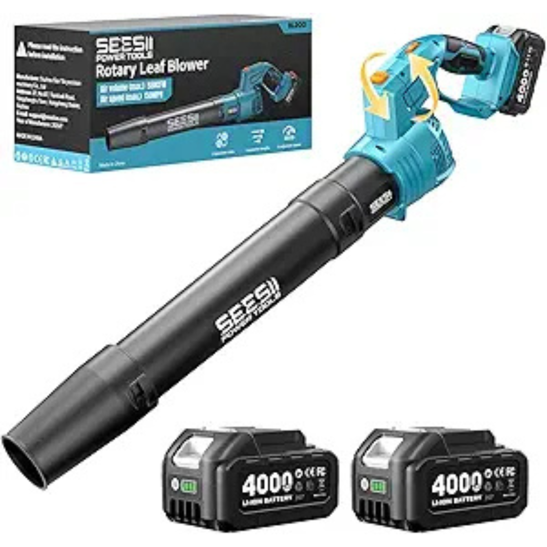 180 Deg. Rotatable Cordless Leaf Blower With 2x4.0Ah Batteries & Charger