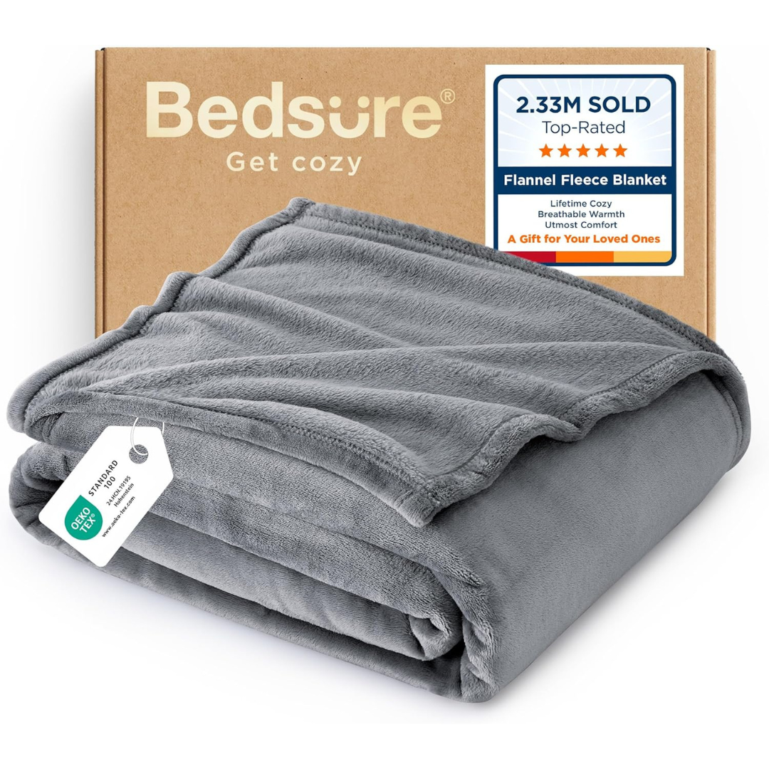 Bedsure 50" x 60" Lightweight Super Soft Cozy Luxury Fleece Throw Blanket