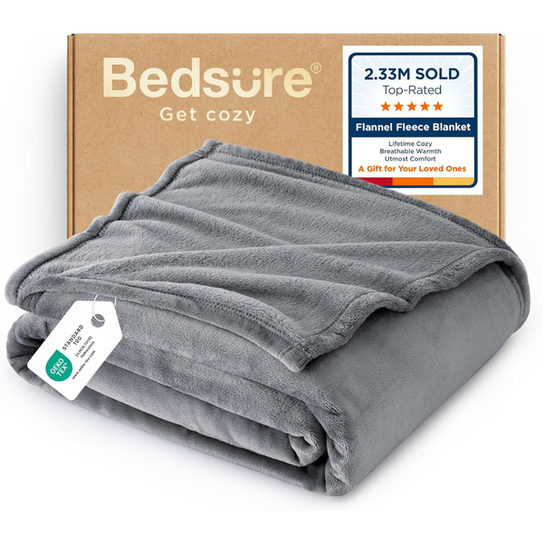 Bedsure 50" x 60" Lightweight Super Soft Cozy Luxury Fleece Throw Blanket