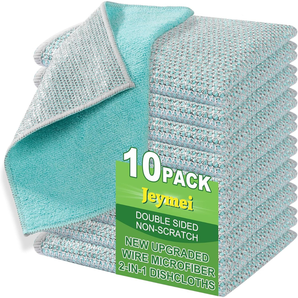 10-Count Jeymei Multipurpose Non Scratch Wire Dishcloth (2 Colors)