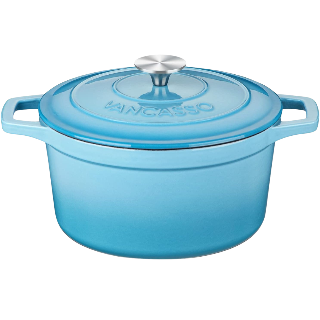 6-Qt Enameled Non-Stick Cast Iron Dutch Oven With Lid (3 Colors)