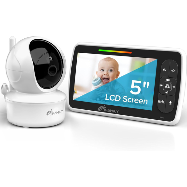 iFamily Large 5" Screen Baby Monitor W/ 30Hrs Battery Life