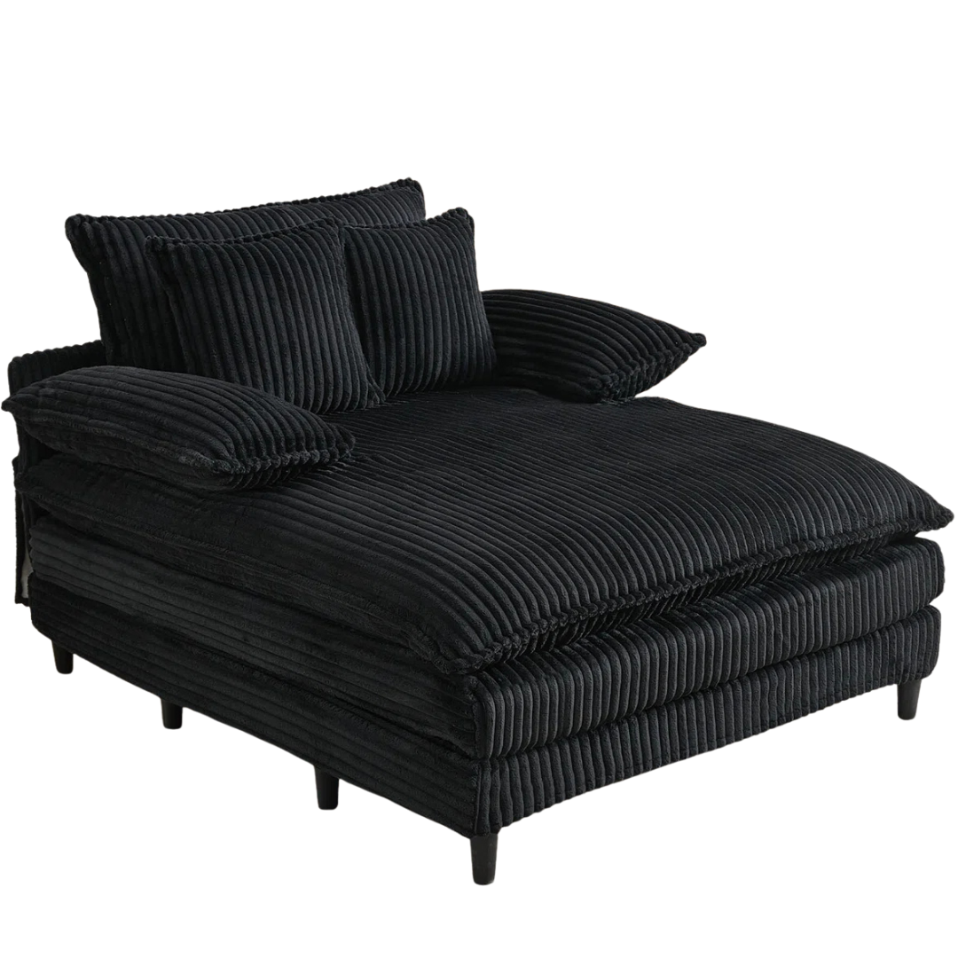 Latitude Run 55" Oversized Corduroy Chaise Lounge Chair
