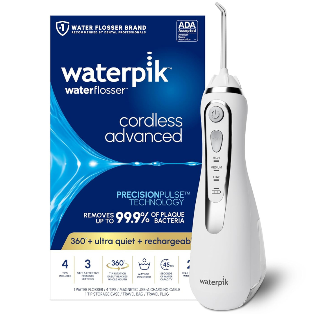 Waterpik Cordless Rechargeable Portable Water Flosser (5 Colors)