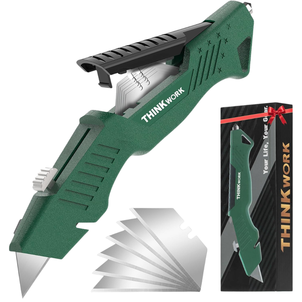 Heavy-Duty All-Metal Body Retractable Utility Knife With Non-Slip Grip