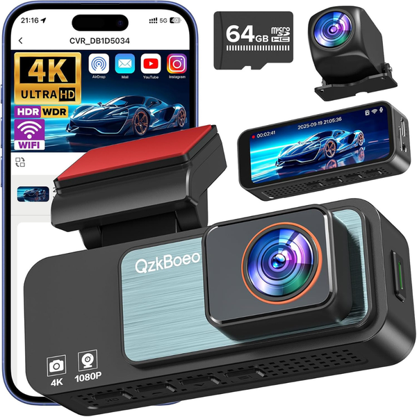Front And Rear 4K+1080P Dual Dash Cam With 3.2" Full Screen