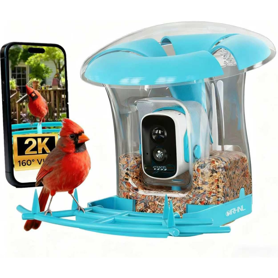 3L Solar Powered Smart Bird Feeder W/ 2K HD AI Camera