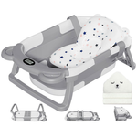 MoreFeel Foldable Collapsible Baby Bathtub with Drain Hole