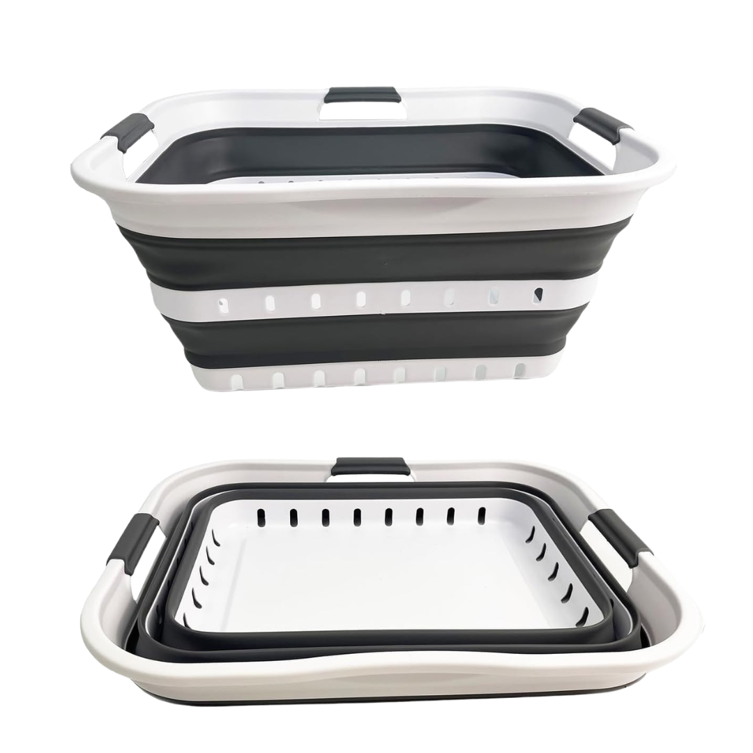 42L Sammart Foldable Pop Up Collapsible Plastic Laundry Basket