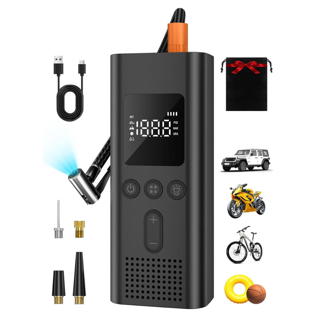 150 PSI Fast Tire Inflation Cordless Air Pump With LED Light