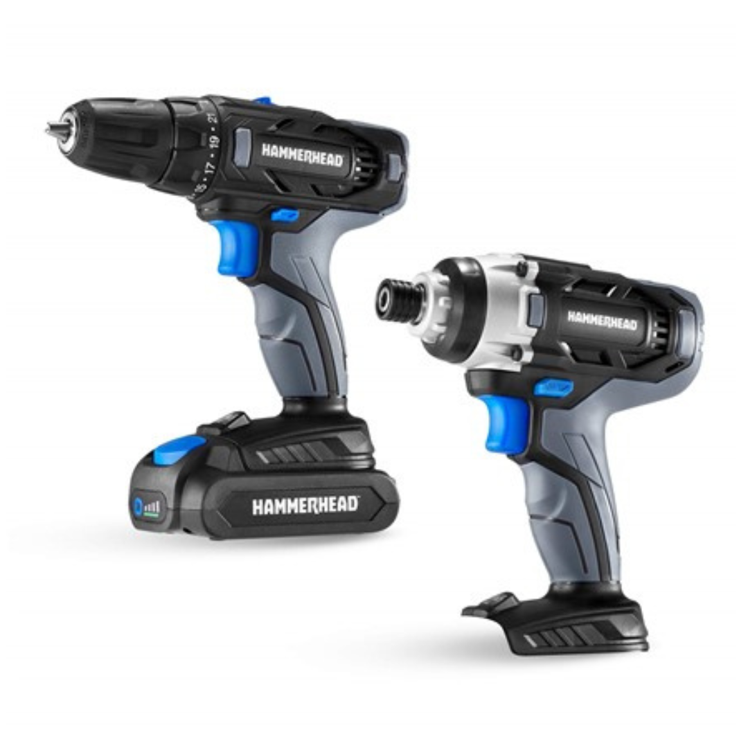 2-Tool Hammerhead HCC2020 Cordless Combo Kit W/ Battery & Charger