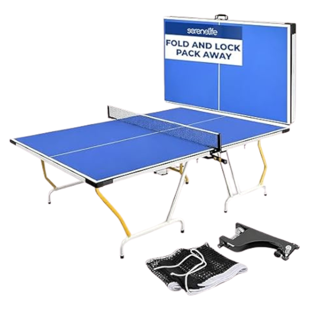 SereneLife 9 x 5 Regulation Collapsible Full Size Ping Pong Table