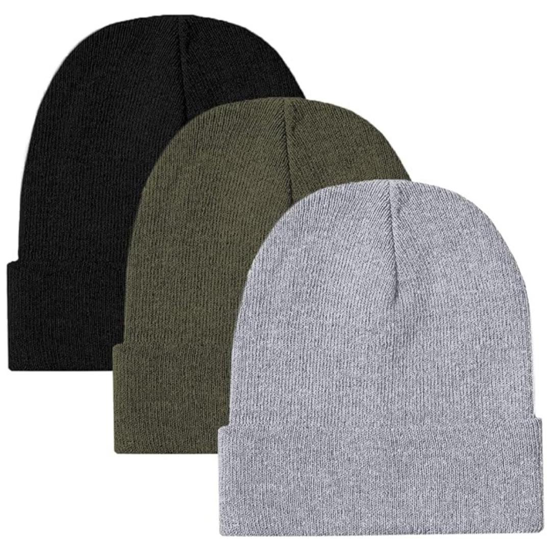 3-Pack Unisex Ultra Performance Beanie Winter Hats