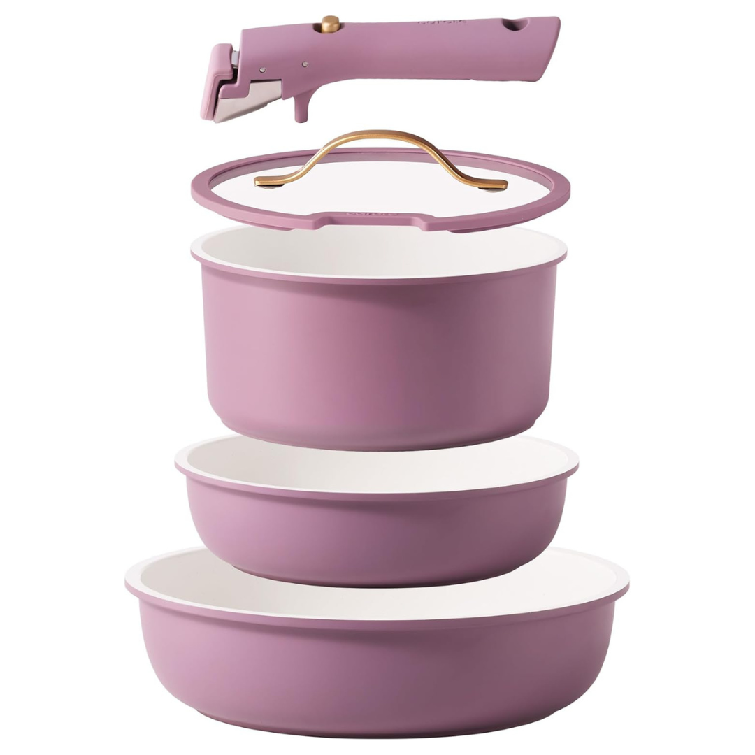 5-Piece Carote Nonstick Pots & Pans Set W/ Detachable Handle