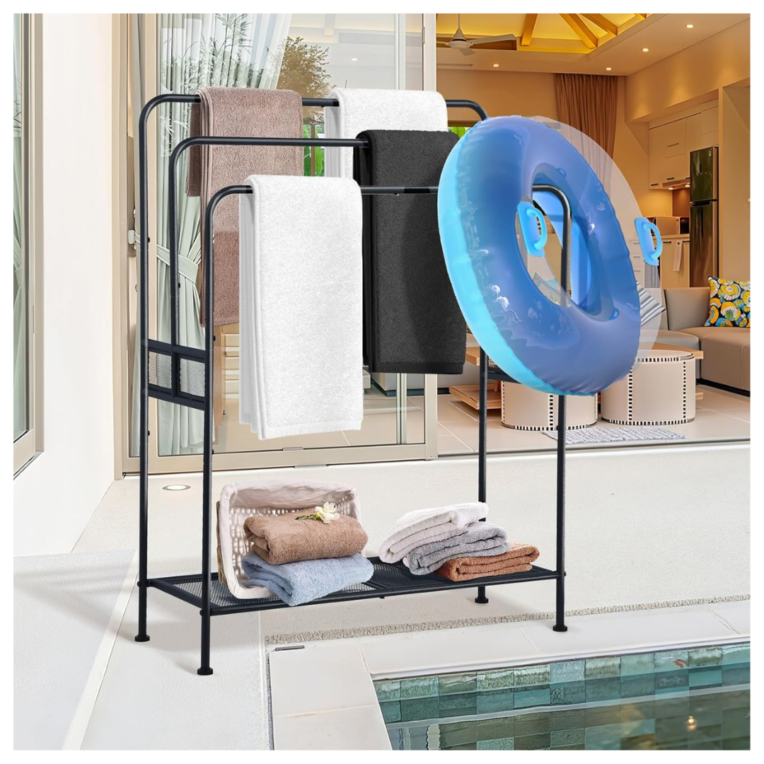 44" 3 Tier Extra Large Free Standing Towel Rack