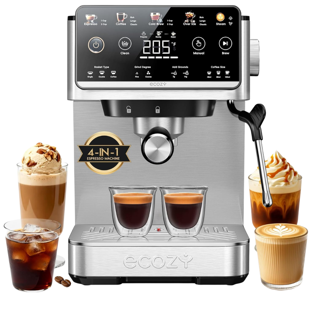 4-in-1 Espresso Machine And Coffee Maker Combo W/ Milk Frother