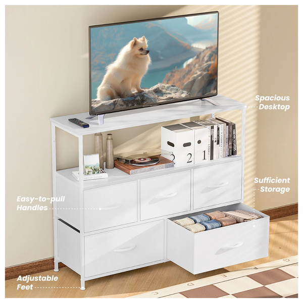 Concetta TV Stand With 5 Drawer Dresser