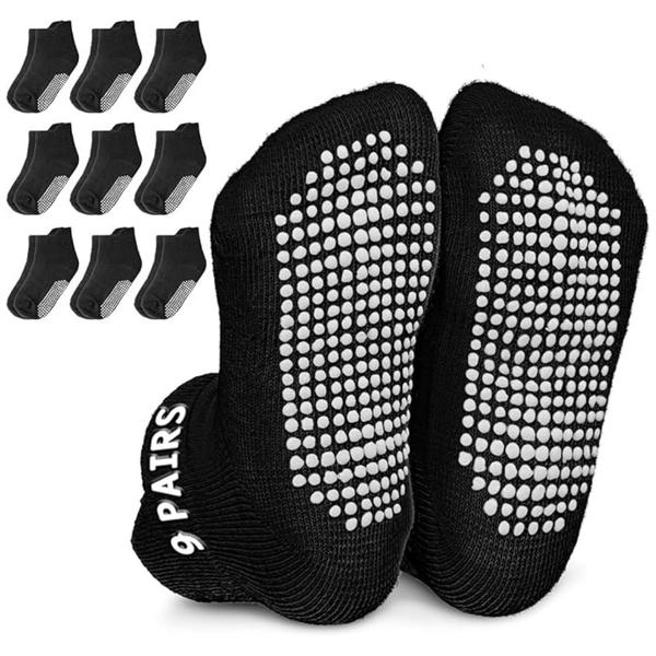 9-Pair Infinno 78% Cotton Kids' Non-Slip Ankle Socks