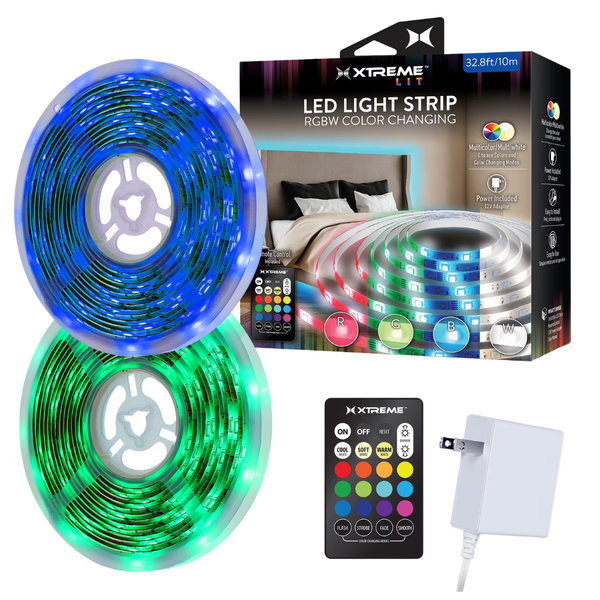 Xtreme 32.8ft Lit RGBW Color-Changing Indoor LED Light Strip