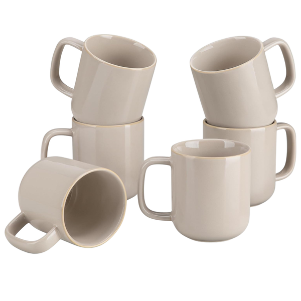 6-Pack 16-Oz Vancasso Ceramic Coffee Mugs Set With Handle