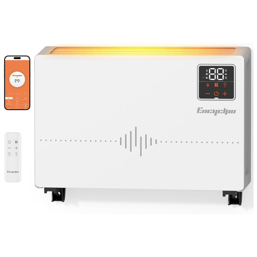 Encyclpo 1500W Smart Wall Heater W/ Wireless & Remote Control