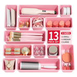 13-Pack Canfanni Plastic Desk Drawer Organizer Set In 3 Sizes