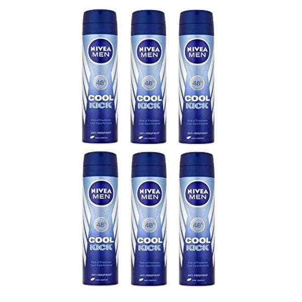 6-Pack Nivea Men Cool Kick 48h Anti-Perspirant 150ml
