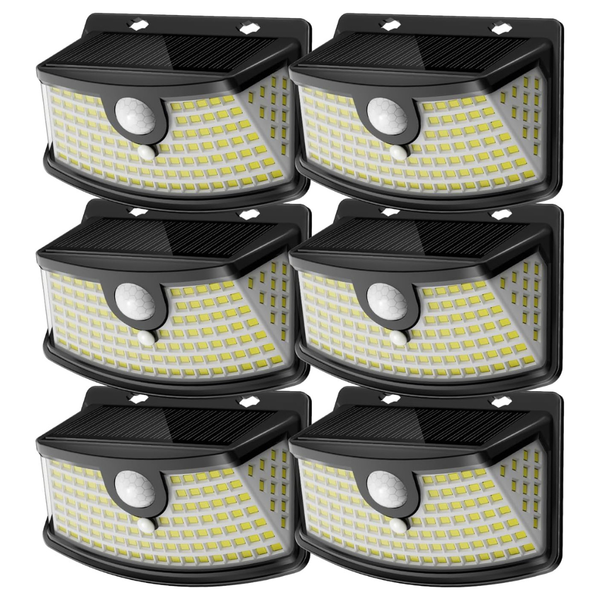6-Pack 120-LED Solar Motion Sensor Lights W/ Reflector (Daylight White)