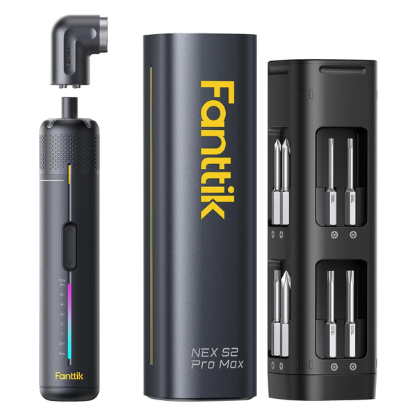 Fanttik's S2 Pro Max 90deg. Electric Screwdriver Set W/ 16 Magnetic Bits & LED