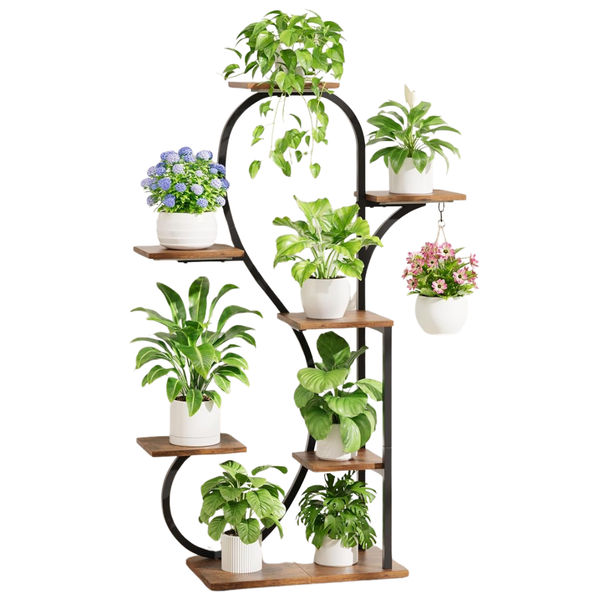 7 Tiered Metal Plant Stands With Grow Lights